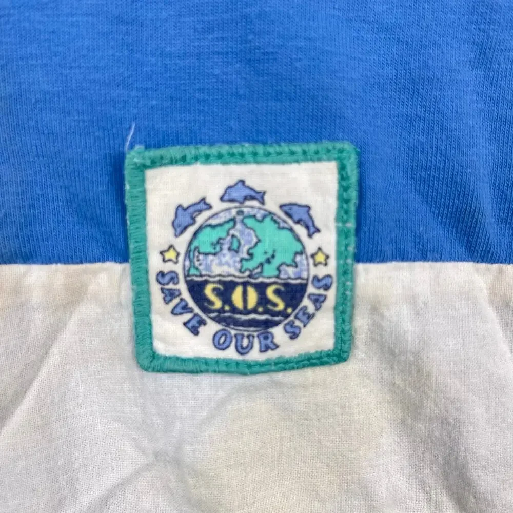 Vintage Carter's Color Block Save Our Seas T-Shirt & Shorts Set 24 Months USA